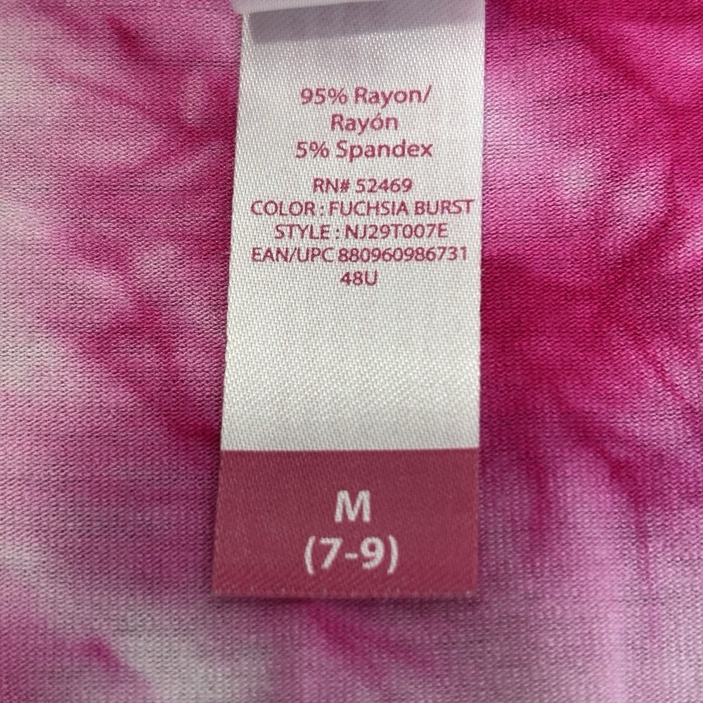NO BOUNDARIES Pink Tie Dye V Neck Short Sleeve Shirt Size Medium 7-9 - Picture 3 of 3